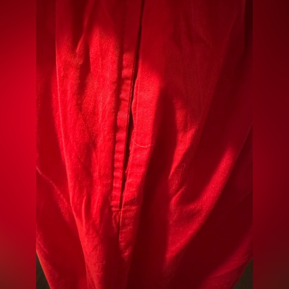 Free Assembly Red Cotton Bow Wrap Around Tie Midi Dress with Puff Sleeves - Picture 9 of 14